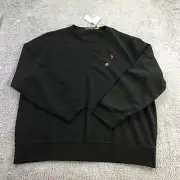 New Polo Ralph Lauren Sweater Mens 2XL XXL Sweatshirt Black Red Pony Pullover
