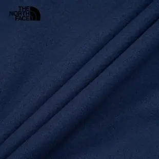 【The North Face 官方旗艦】北面男款藍色保暖舒適休閒立領抓絨外套｜88R88K2