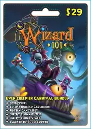 Even Creepier Carnival Bundle Wizard 101 Game Card new Crowns Bumper Car Mount