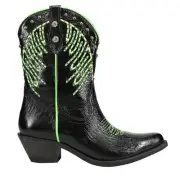 Corral Boots Studded Embroidered Pointed Toe Cowboy Womens Black, Green Casual