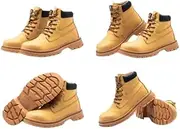 [OZK] high-top Work Boots for Men Anti-Smash Anti-Puncture Work Shoes with Steel Toe Leather Safety Shoes Men for Work Waterproof Shoe