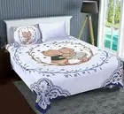 King Size Bedsheet With 2Pillow Cover Cartoon Print Flat Sheet Bedspread Bedding