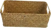 CHILDWEET Sturdy Straw Woven Baskets Pantry Basket Bin Hamper Bin Woven Toiletries Holder