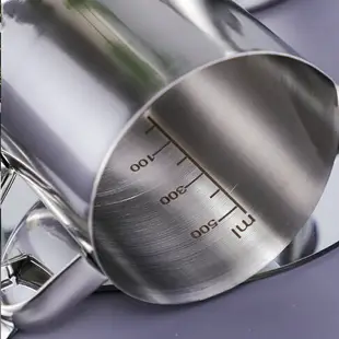 醫用高品質不銹鋼量杯1000ml500ml帶刻度手柄燒杯烘杯液體體量杯