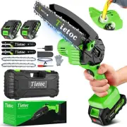 Tietoc Chainsaw 6 Inch Mini Electric Chainsaw Cordless Battery Powered, Hand