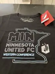 WOMENS MLS MITCHELL & NESS MINNESOTA UNITED FC MUFC SHORT SLEEVE T SHIRT L NWT