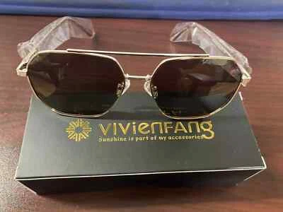 Vivienfang, Sun Glasses, Rectangle, Premium Rimless Oversized Aviator, Polarized
