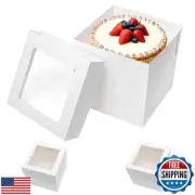 Wowxyz 6 Pack Tall Cake Boxes for Tier Cakes 12x12x12 Inch Disposable Layer T