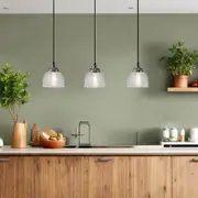 Madeline Elegant Metal and Glass Pendant Light - Satin Chrome, 3 Lights, PL0086