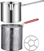 Stainless Steel Fryer Pasta Basket - Spaghetti Strainer for Pot
