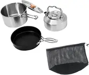 Abbraccia Camping Cookware Set Frying Pan Outdoor Cook Gear Lightweight Cooking Pot Kitchen Cooker for Backpacking Hiking Home Picnic