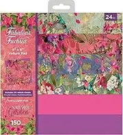 Crafter's Companion Nature's Garden Fabulous Fuchsia Vellum Pad 8"X8"