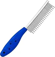 Long Hair Dog or Cat Comb Grooming with Short and Long Teeth Dematting Knots Tangles Remover Combs Detangler Tool Suitable for Dogs Cats Poodle HorseStainless Steel Pin
