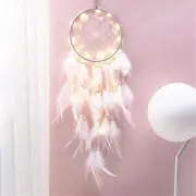 Bohemian decoration Dreamcatcher Led Girl Dream Catcher Handmade Lace Dreamcatcher Feather White
