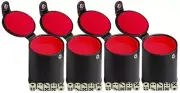 (4 Sets) 15mm Dice Ivory Tone + PU Leather Red Felt Lined Cup with Compartment