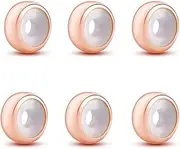 [ABUN] 2Pcs Round Rubber Spacer Charms 925 Sterling Silver Stopper Bead Charms for Pandora 3mm Snake Chain Bracelet