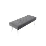 Pangea Home Hilda 17" Modern Velvet Upholstered Bench in Gray