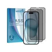 2 Pack MEZON iPhone 15 Plus (6.7") Privacy Anti-Spy Full Cover Tempered Glass