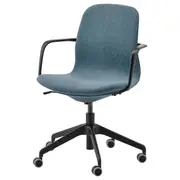 LÅNGFJÄLL conference chair with armrests, Gunnared blue/black