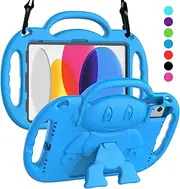 [Suplik] Kids Case for iPad 10th Generation & Air 11" (M2) 2024 & Air 5th/4th Gen 10.9"& Pro 11, Durable Shockproof Case with Shoulder Strap Handle Stand for Apple iPad 10.9 & 11 inch Tablets, Blue