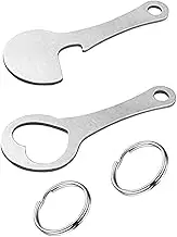 2 Pcs of Stainless Steel Remover,Shopping Trolley Token Key Stainless Steel Shopping Cart Remover Key Ring,Can Be Detached Directly,Silver