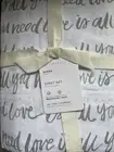 Pottery Barn All You Need Is Love Script Percale QUEEN Sheet Set - NEW