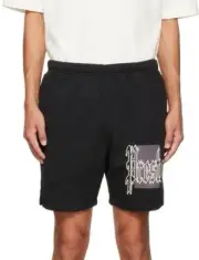 Heron Preston Men's Regular-Fit Color Blocks Logo Print Sweat Short Black XL NWT