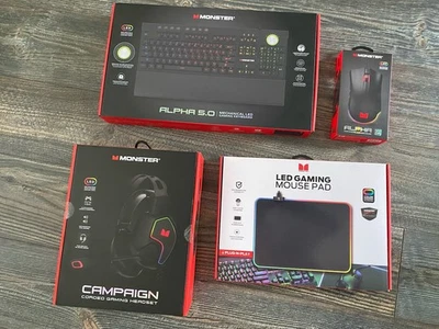 4pc Gaming Set Combo Headset Mouse Pad, Mouse, Keyboard