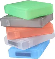 5Pcs Hard Disk Protection Case Durable Plastic Storage Holder with Enhanced Loading Design Colors White Blue Green Orange Grey for Safe Hard Drive Storage