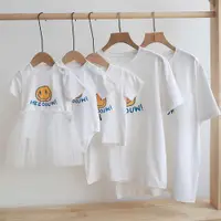 在飛比找ETMall東森購物網優惠-嬰兒笑臉短袖T恤全家福親子裝
