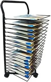 Art Drying Rack for Classroom Paint Drying Rack Art 15 Shelves Metal Artwork Storage Display Rack Art Drying Rack with Wheels,Mobile Art Drying Rack for Home or Classroom