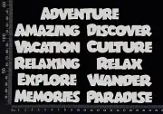 White Chipboard - Travel Words Set - B