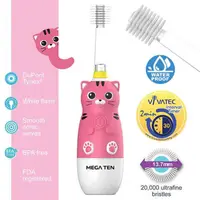在飛比找PChome24h購物優惠-Mega Ten 360度幼童電動牙刷-貓咪