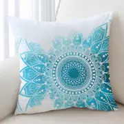 Fading Light Blue Mandala Cushion Cover