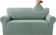H.VERSAILTEX Stretch Sofa Slipcover Spandex Jacquard with Elastic Bottom, 1-Piece Sofa Cover Furniture Protector Couch Soft for Pets(2 Seater, Sage)