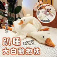 在飛比找momo購物網優惠-【聖誕交換禮物】創意仿真動物大白鵝抱枕90cm