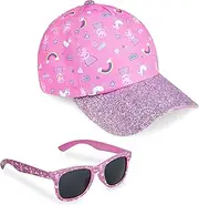 [Peppa Pig] Sunglasses Baseball Cap Girls Accessories Set Summer Rainbow Unicorn Sun Hat 100% UV Kids Sunglasses Beach Holiday, Pink, One size