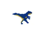 Embroidery patch sew badge iron on glue transfer pixel art dinosaur