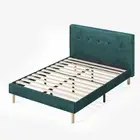 Zinus Double Fabric Bed Frame Velvet Dark Green Base Platform