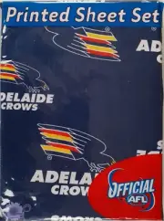AFL Adelaide Crows logo Printed SINGLE Bed Sheet Set. 143TC. AFL Football