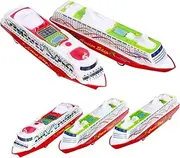 Kisangel 5Pcs Sliding Cruise Ship Educational Pull Back Ship Plaything for Safe Material Stimulates Curiosity and Imagination Random Styles