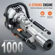 Gas Powered 37cc T Post Driver 4 Stroke Fence Piling Tool with 3 Heads