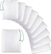 SunGrow Media Filter Bags, White Mesh Nylon Pouch for Holding Aquarium Active Carbon, Bio Rings, Lavender, Spices, Dried Flowers, 10 Pcs per Pack