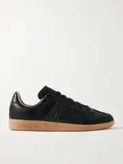 [adidas Originals] adidas Originals - Bw Army Lux Suede-trimmed Cracked-leather Sneakers - Black - UK 4 UK 4 Black