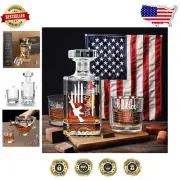 Unique Personalized Whiskey Decanter Set with 2 Glasses - Perfect Gift for Dads