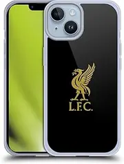 Head Case Designs Officially Licensed Liverpool Football Club Gold Logo On Black Liver Bird Soft Gel Case Compatible With Apple iPhone 14