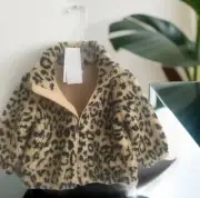 POLO RALPH LAUREN TODDLER GIRL CHEETAH LINED SHERPA FULL ZIP JACKET 12mos.NWT