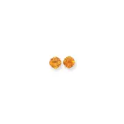 14k Yellow Gold 7x7mm Cushion Citrine Checker Earrings