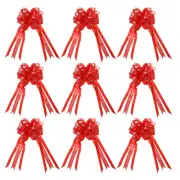 10Pcs Large Pull Bow Baskets Present Wrapping Bows Big Flower Bows Red