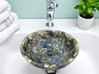 18" Stunning Blue Agate Stone Sink Luxury Handmade Natural Agate Vessel Basin